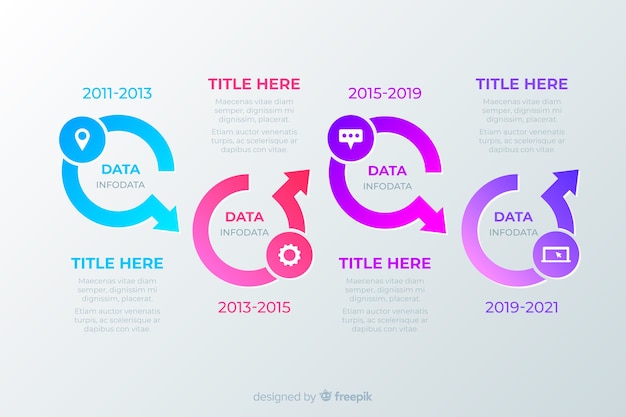 Vetor grátis infográfico de negócios modelo cronograma