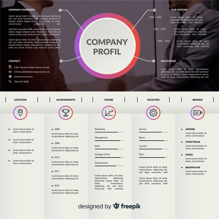 Vetor grátis infográfico de negócios modernos com foto