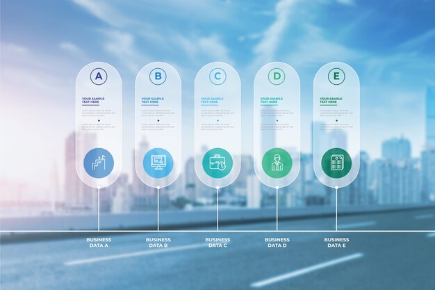 Infográfico de negócios modernos com foto