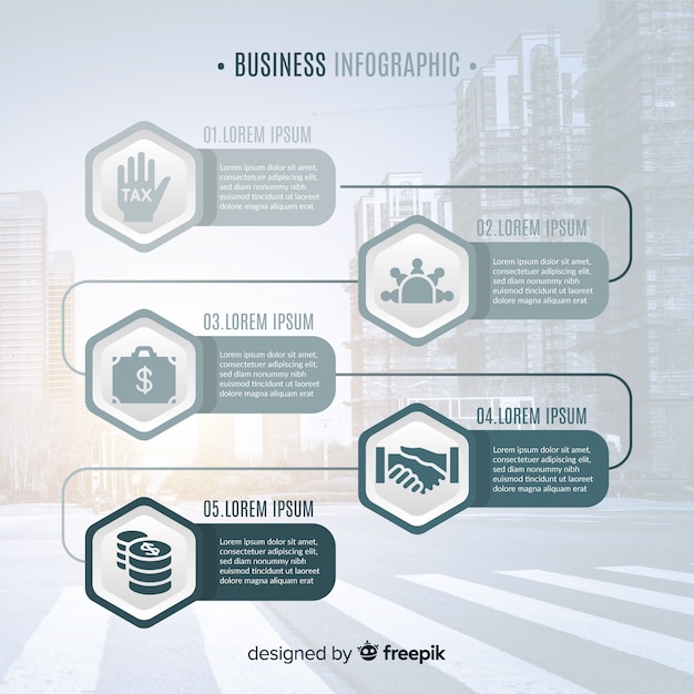 Infográfico de negócios plana com foto