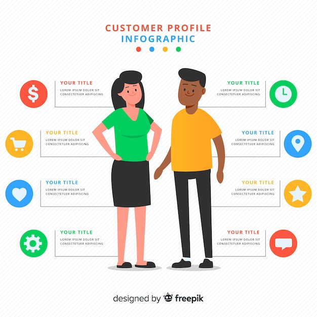 Vetor grátis infográfico de perfil de cliente