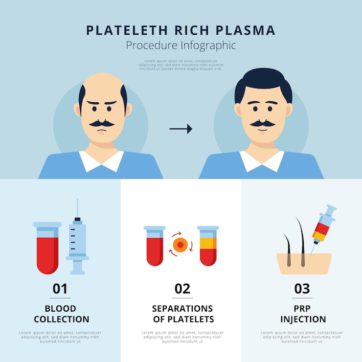 Vetor grátis infográfico de procedimento prp desenhado à mão plana