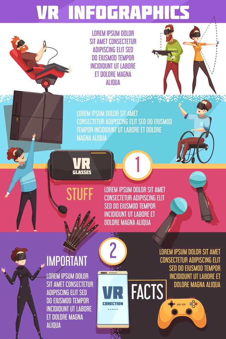 Vetor grátis infográfico de realidade virtual vr