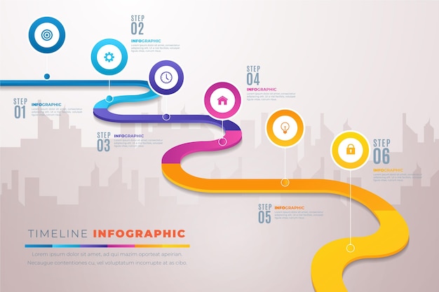 Vetor grátis infográfico de roteiro de gradiente