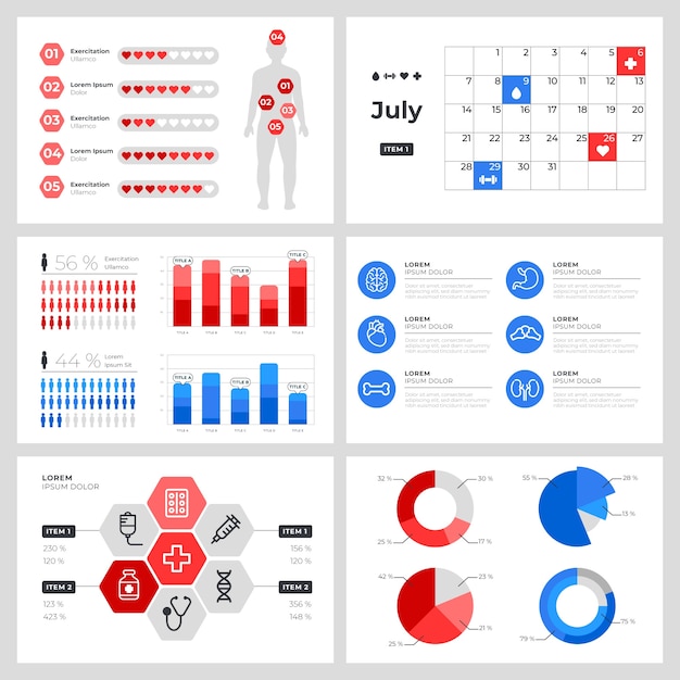 Vetor grátis infográfico de saúde médico