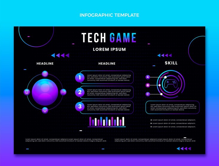 Vetor grátis infográfico de tecnologia de gradiente abstrato