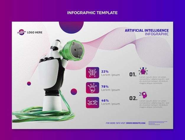 Vetor grátis infográfico de tecnologia de gradiente abstrato