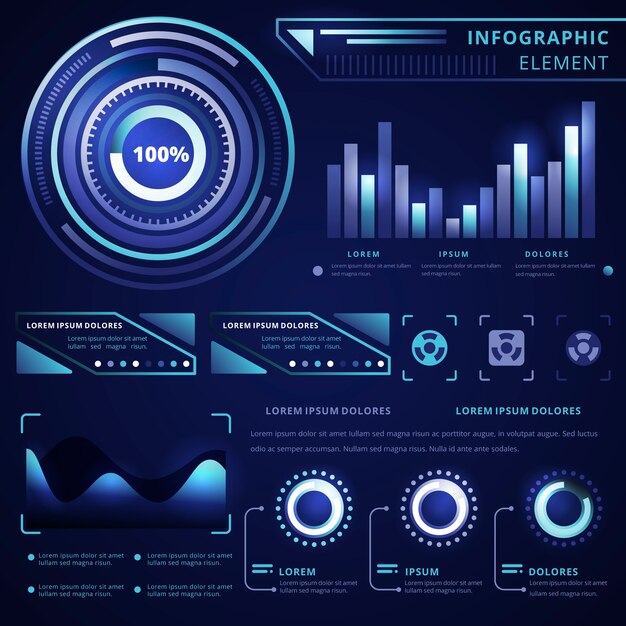 Infográfico de tecnologia futurista