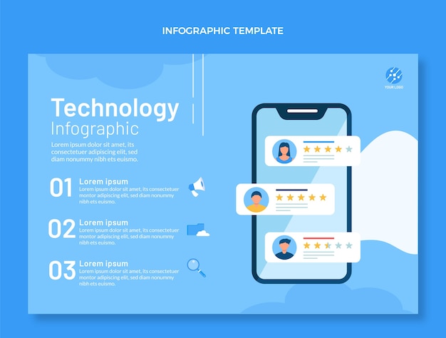 Vetor grátis infográfico de tecnologia mínima de design plano