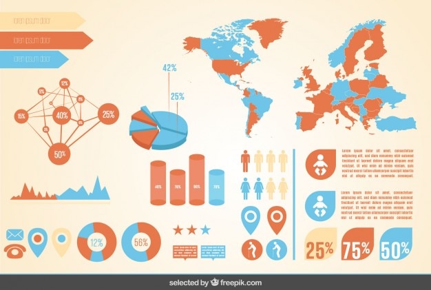 Vetor grátis infográfico demográfico