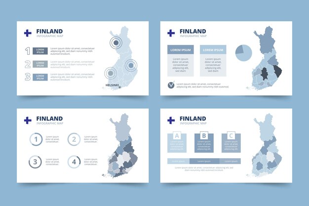 Vetor grátis infográfico desenhado à mão do mapa da finlândia