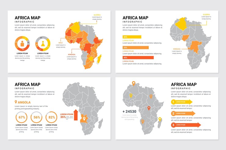 Vetor grátis infográfico do mapa da áfrica plana