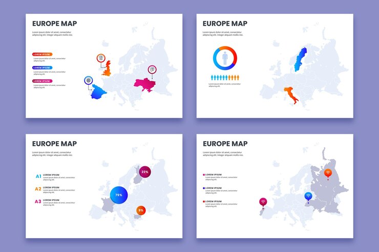 Vetor grátis infográfico do mapa da europa de gradiente