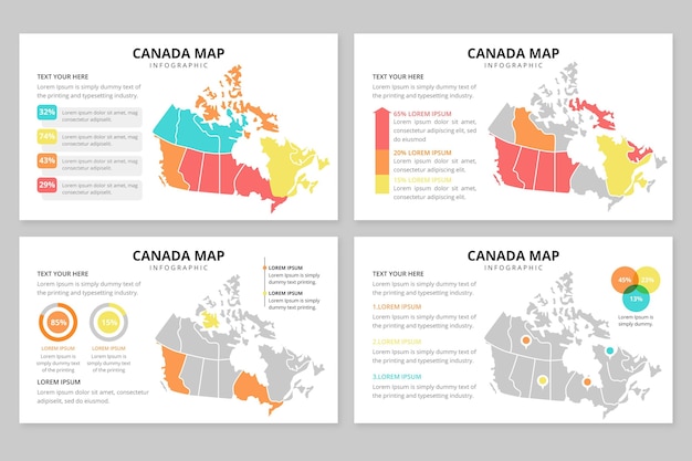 Infográfico do mapa do canadá