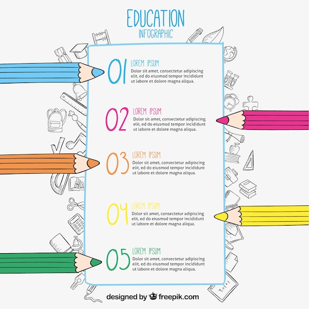 Vetor grátis infográfico esboço com lápis
