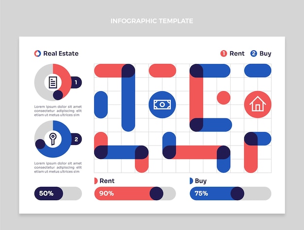 Vetor grátis infográfico geométrico abstrato de imóveis