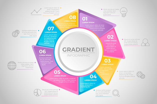 Vetor grátis infográfico gradiente colorido