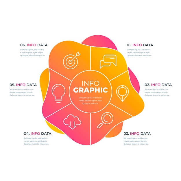 Infográfico gradiente de forma abstrata