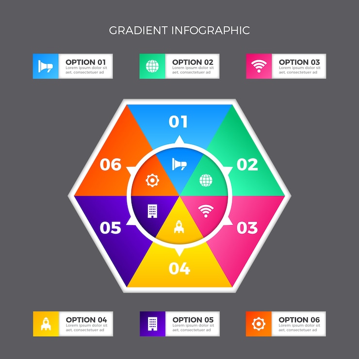Vetor grátis infográfico gradiente