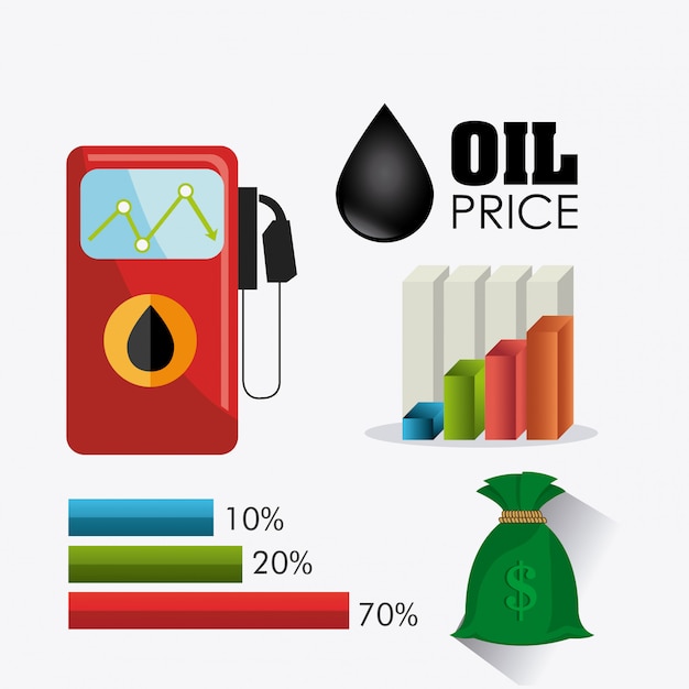 Infográfico industrial de petróleo e óleo