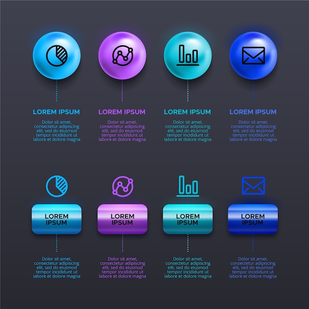 Vetor grátis infográfico lustroso 3d criativo
