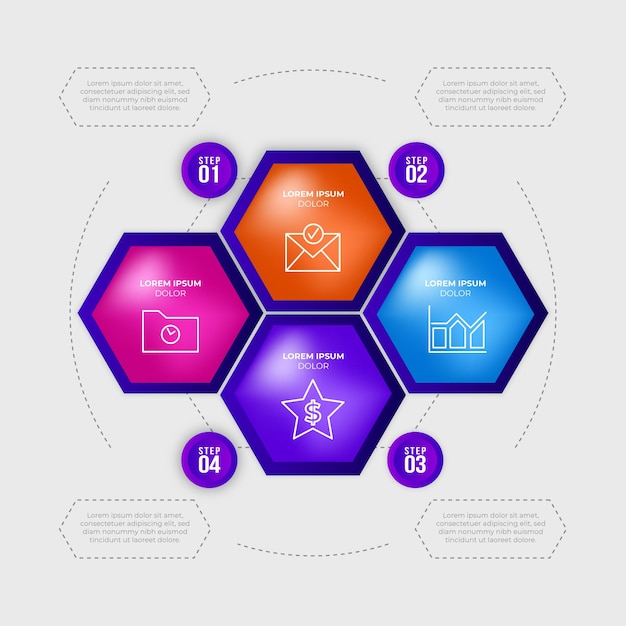 Vetor grátis infográfico lustroso tridimensional