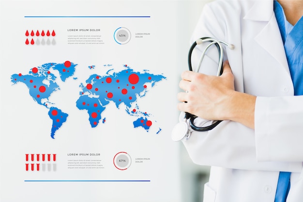 Infográfico médico profissional com foto