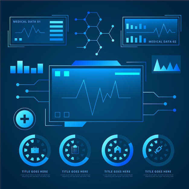 Infográfico médico tecnologia futurista