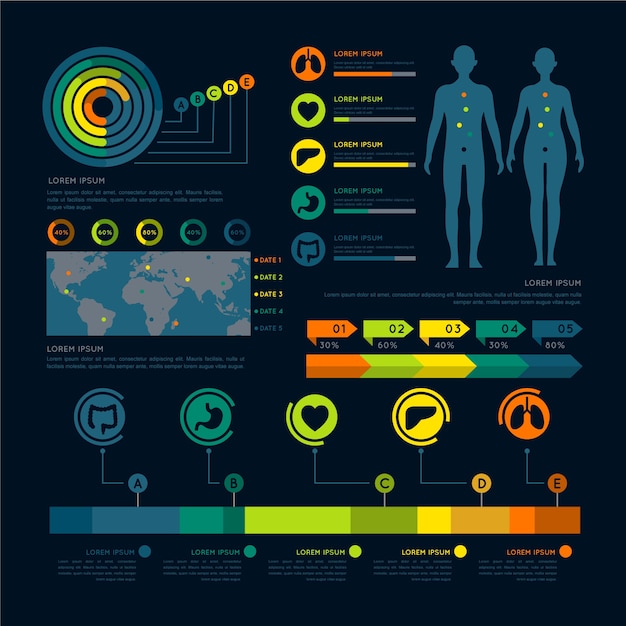 Vetor grátis infográfico médico