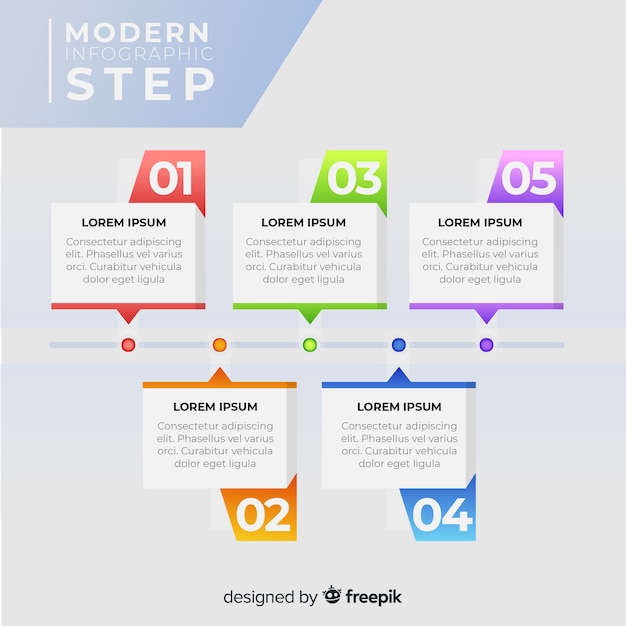 Infográfico moderno modelo com estilo colorido