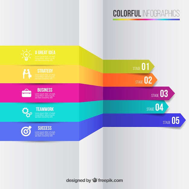 Vetor grátis infográfico negócios no estilo colorido