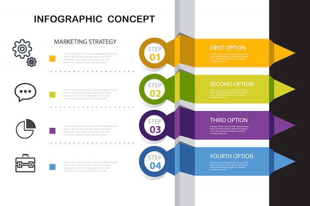 Vetor grátis infográfico opcional corporativo com elementos