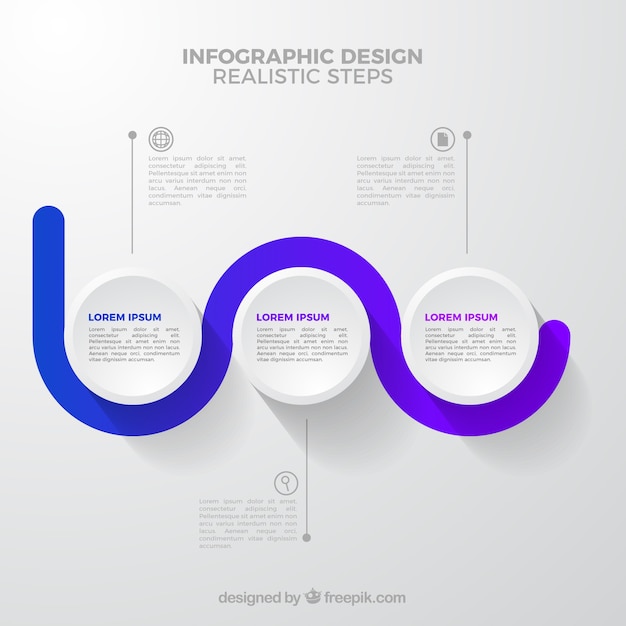 Vetor grátis infográfico passos coleção em estilo realista