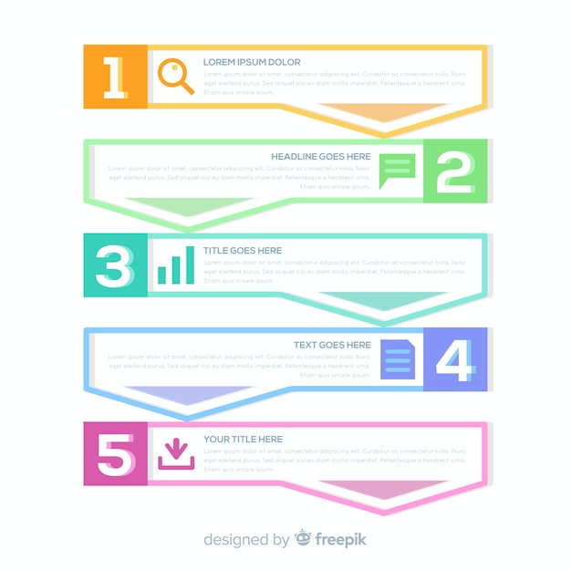 Vetor grátis infográfico passos conceito em estilo simples