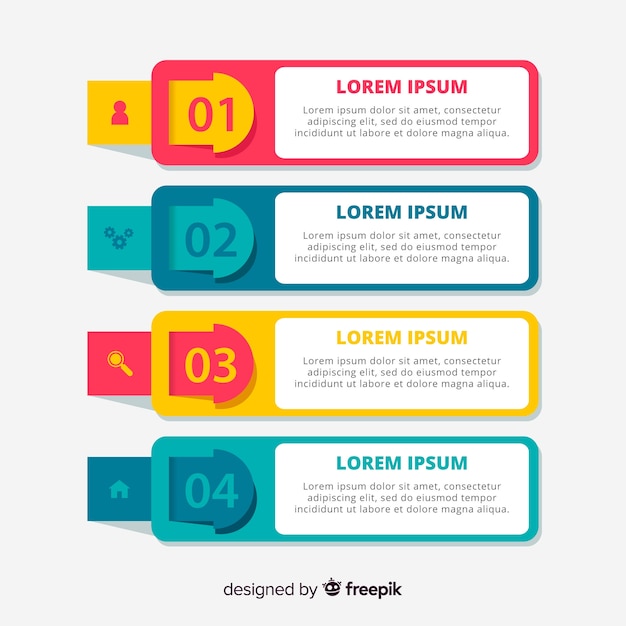 Infográfico passos conceito em estilo simples