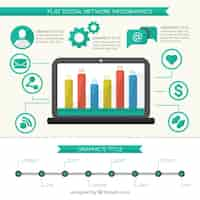 Vetor grátis infográfico rede social moderna