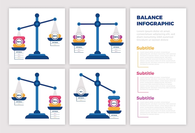 Vetor grátis infográficos de equilíbrio