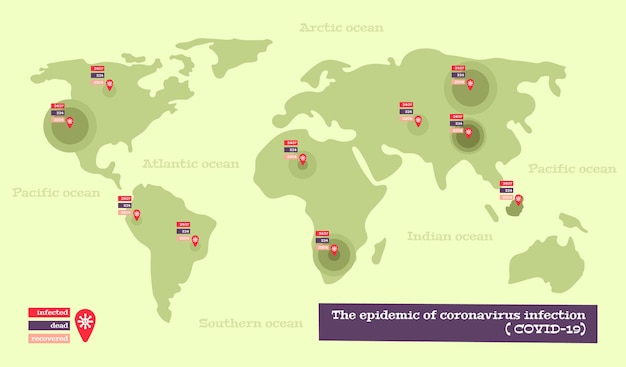 Infográficos do mapa do coronavírus