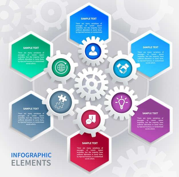 Vetor grátis infográficos geométricas com hexágonos