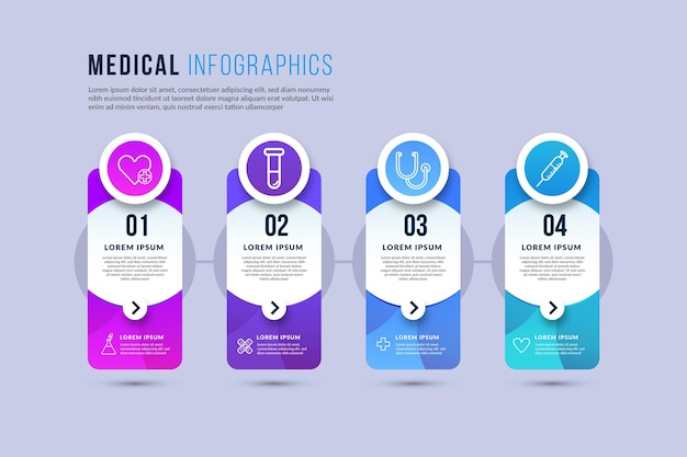 Infográficos médicos de gradiente