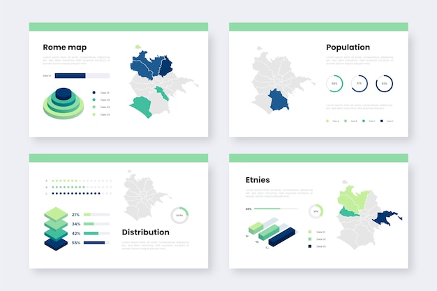 Vetor grátis informações do mapa isométrico de roma