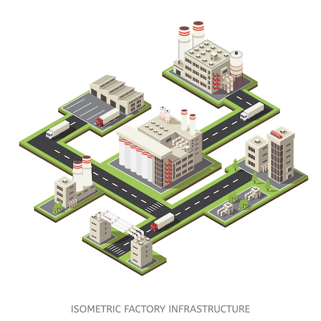 Infra-estrutura de fábrica isométrica