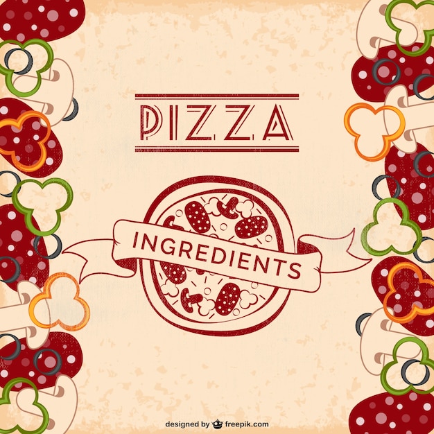 Vetor grátis ingredientes de pizza vetor livre