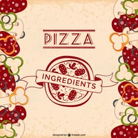 Ingredientes de pizza vetor livre