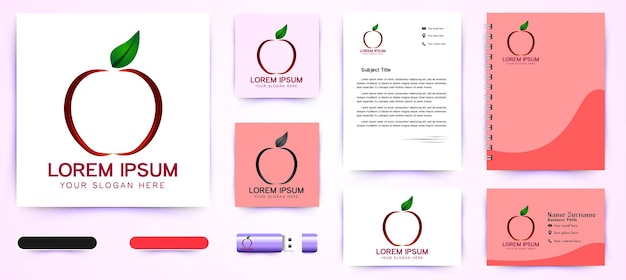 Vetor grátis inspiração de design de modelo de logotipo e marca comercial da apple