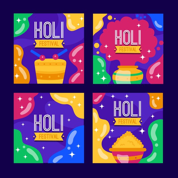 Instagram post com tema festival de holi