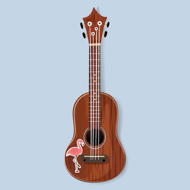 Instrumento de música de guitarra de madeira