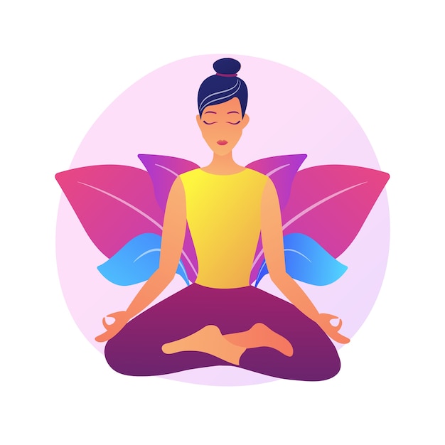 Instrutor da escola de ioga. prática de meditação, técnicas de relaxamento, exercícios de alongamento corporal. ioga feminina em pose de lótus. guru do equilíbrio espiritual.