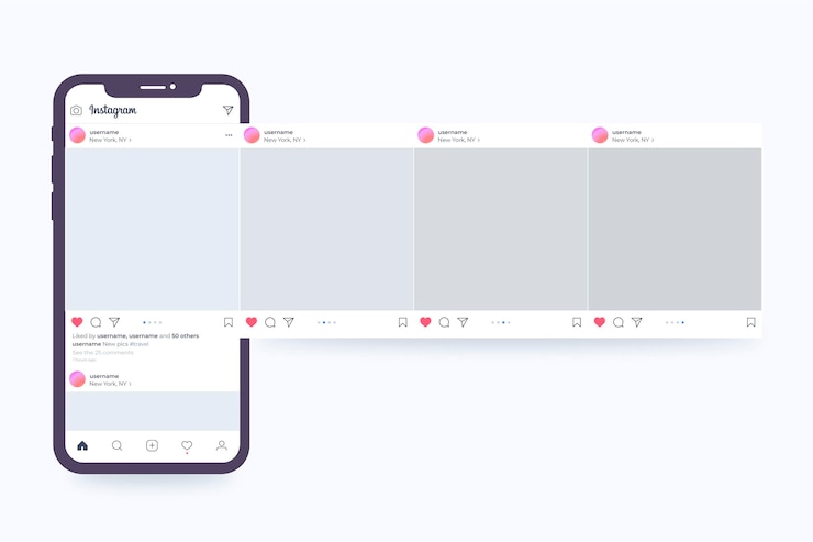 Vetor grátis interface de carrossel do instagram