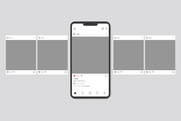 Vetor grátis interface de carrossel do instagram